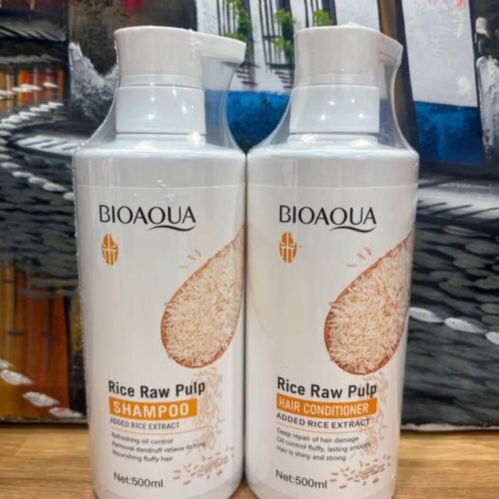 BIOAQUA Rice Shampoo & Conditioner Set 500 mL Each
